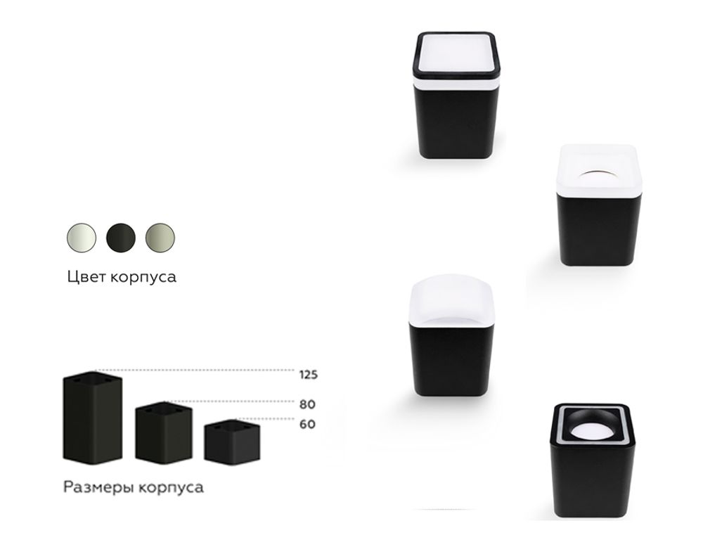Ambrella Корпус светильника накладной для насадок 70*70mm DIY Spot C7814