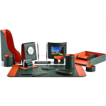 Настольный набор из кожи Cuoietto серии Business из 15 предметов (NBCGrOr15)