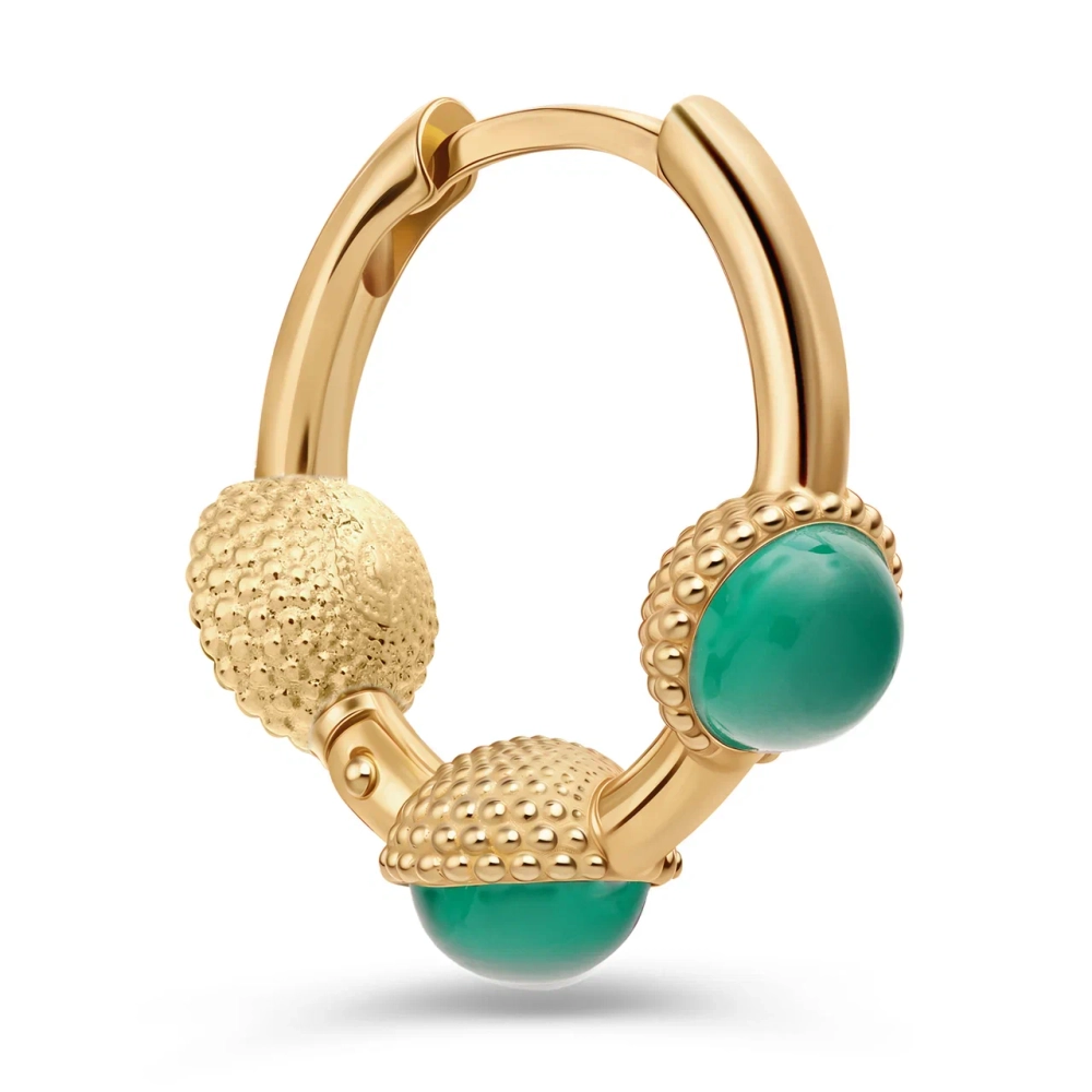 Серьги КОЛТ позолота с хризопразами