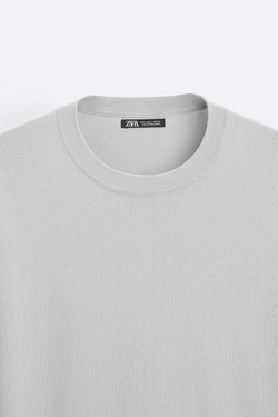 ZARA СВИТЕР ИЗ СМЕСОВОЙ ВИСКОЗЫ, СВЕТЛО-СЕРЫЙ