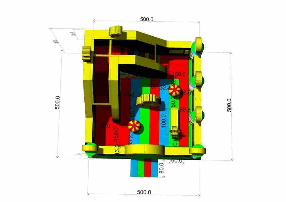 Коммерческий надувной батут "Русские сказки", 5x5x3.5 м.