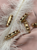 Фиксатор для шнура золотистый двойной цилиндр