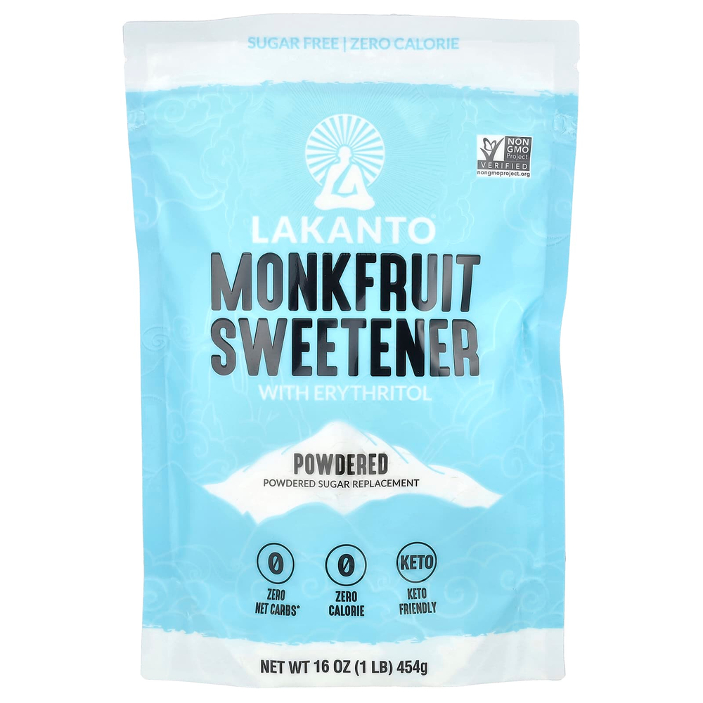 Lakanto, Подсластитель из плодов монаха с эритритолом, в виде порошка, 454 г (16 унций)