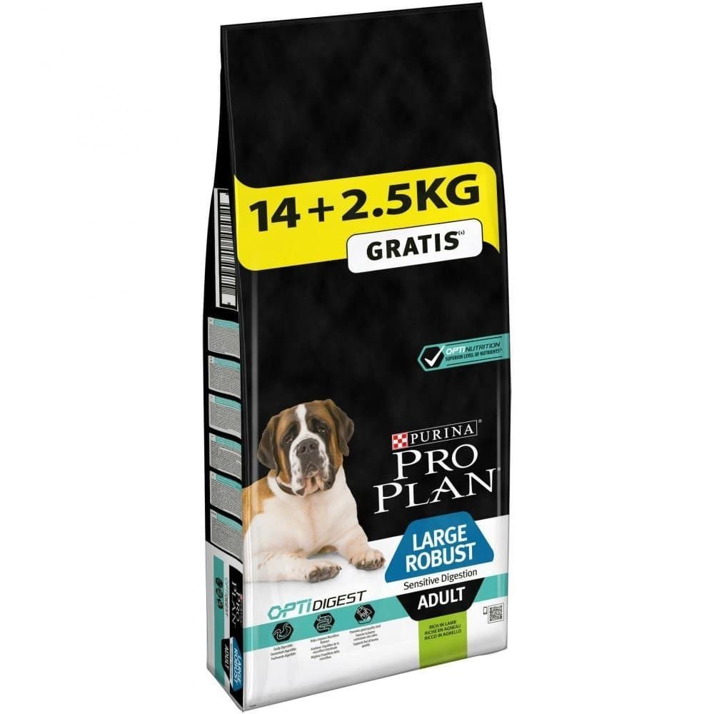 Pro Plan 14+2,5кг adult OptiHealth Large Robust для взр. собак круп. пород с мощным телосл.ягненок