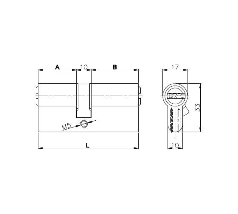 Цилиндр KALE 164  OBS SCE/100 45х10x45 латунь кл/зав. (4 класс)