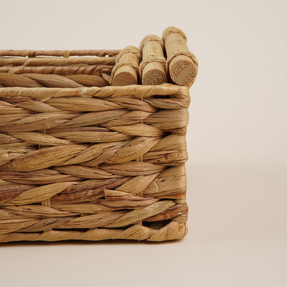 Набор корзин для хранения ручного плетения, водный гиацинт, 3 шт: от 27х16х9 до 35х24х13 см