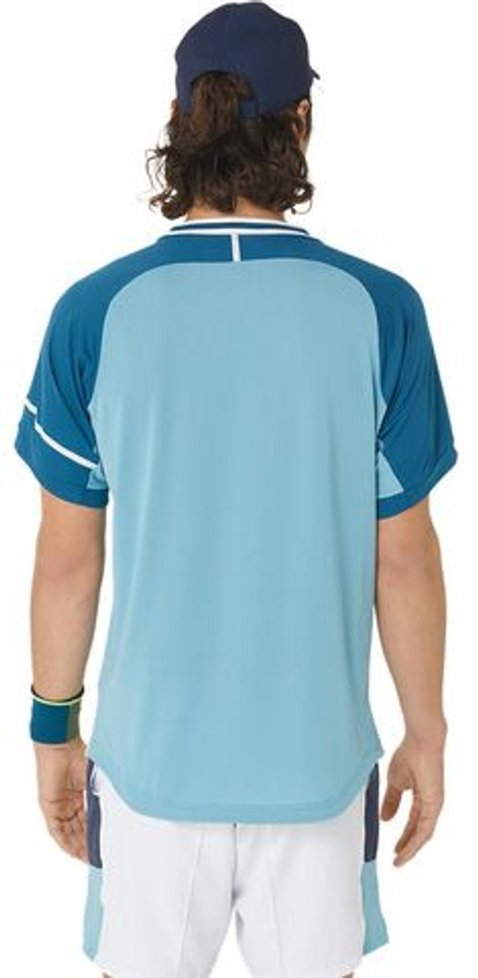 Мужская теннисная футболка Asics Match Short Sleeve Top - aquamarine