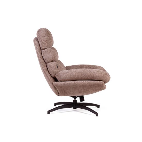 Кресло качалка с вращением и оттоманкой Sven цвет бежевый