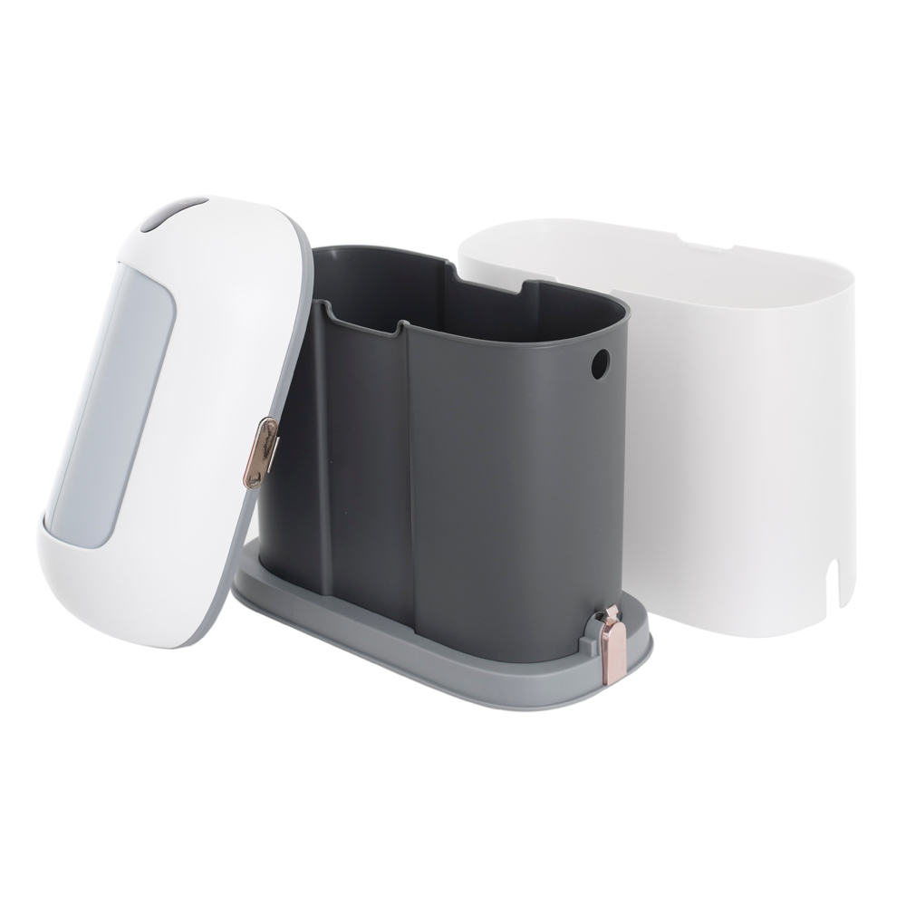 Ведро для мусора сенсорное, овал, Foodatlas JAH-6715, 9 л (белый)