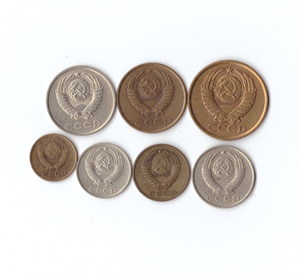 Набор монет (7 шт) 1982г. 1,2,3,5,10,15,20копеек XF