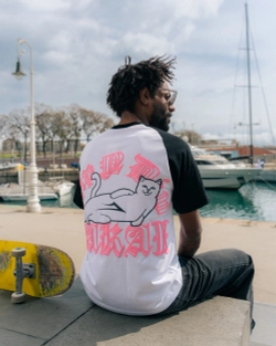 Футболка RIPNDIP X LAKAI Raglan Tee White / Black