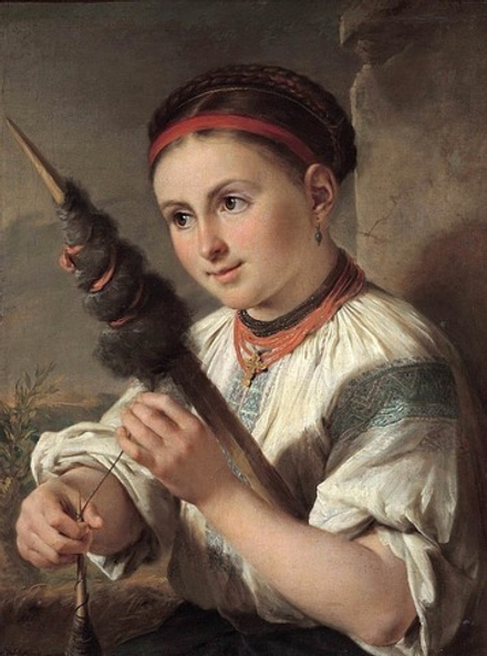 "Пряха", Тропинин В. А., картина для интерьера (репродукция)