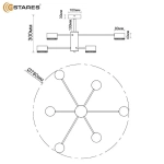 Люстра GUSTA 6xGX53 R-780x300-BLACK/WOOD-IP20