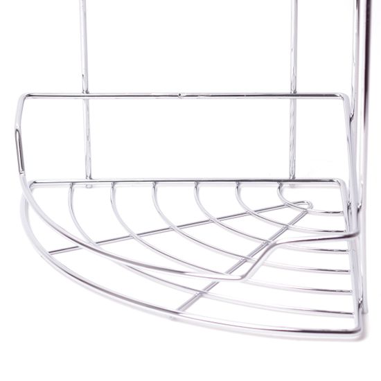 Полка для ванной 2-ярусная угловая Besser BS 0435D (29,5х22х33 см) из хромированной стали