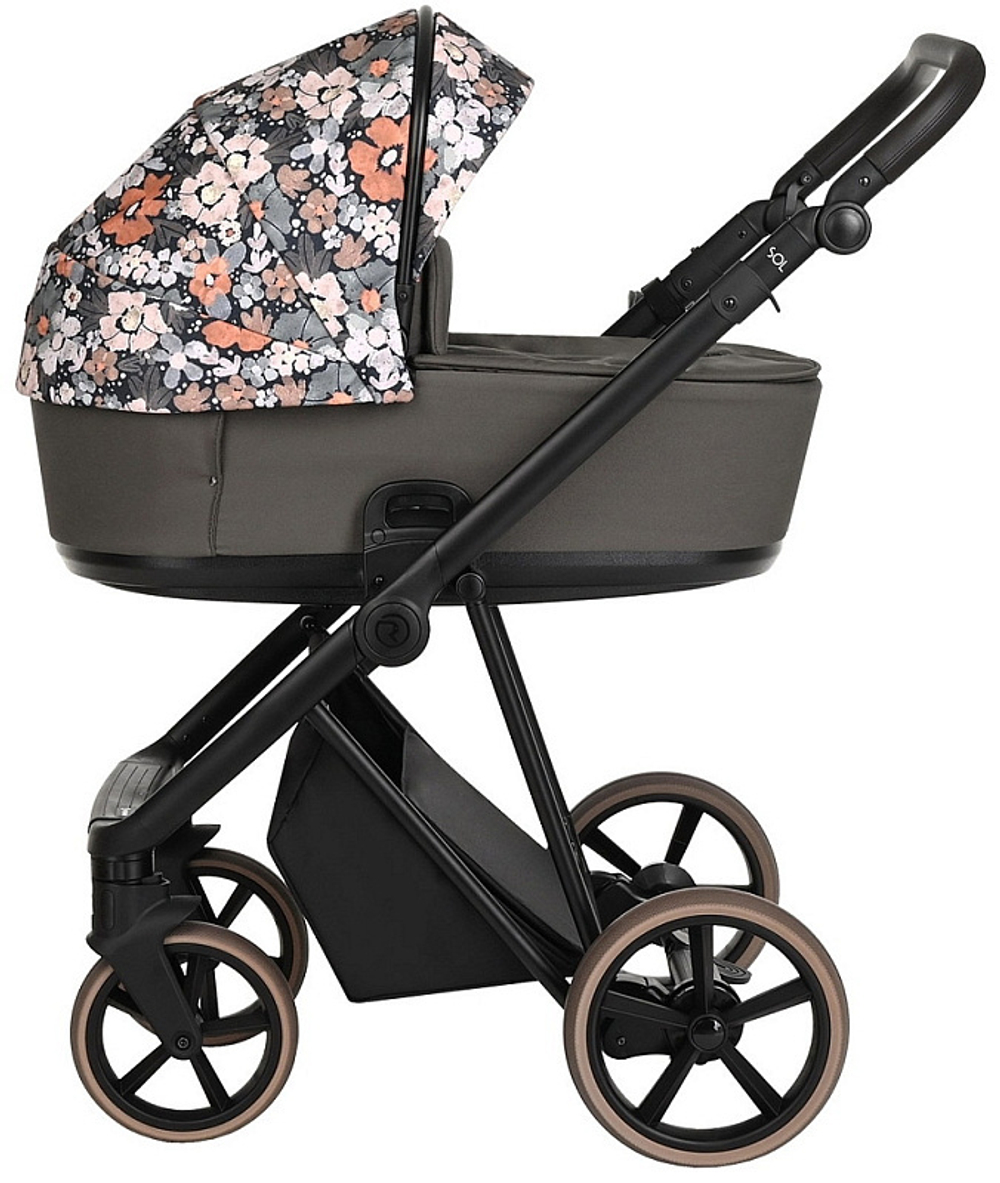 Детская коляска Roan Sol Flowers 3 в 1 с автокреслом Tutis Elo Lux Black RSF/5003 Forest Clearing/Black