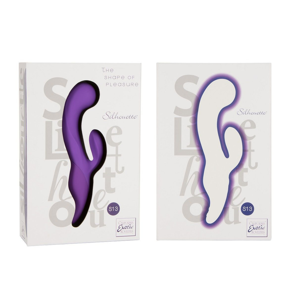 Фиолетовый вибромассажер Silhouette S13 с клиторальным стимулятором - 19,8 см. (Цвет: фиолетовый)