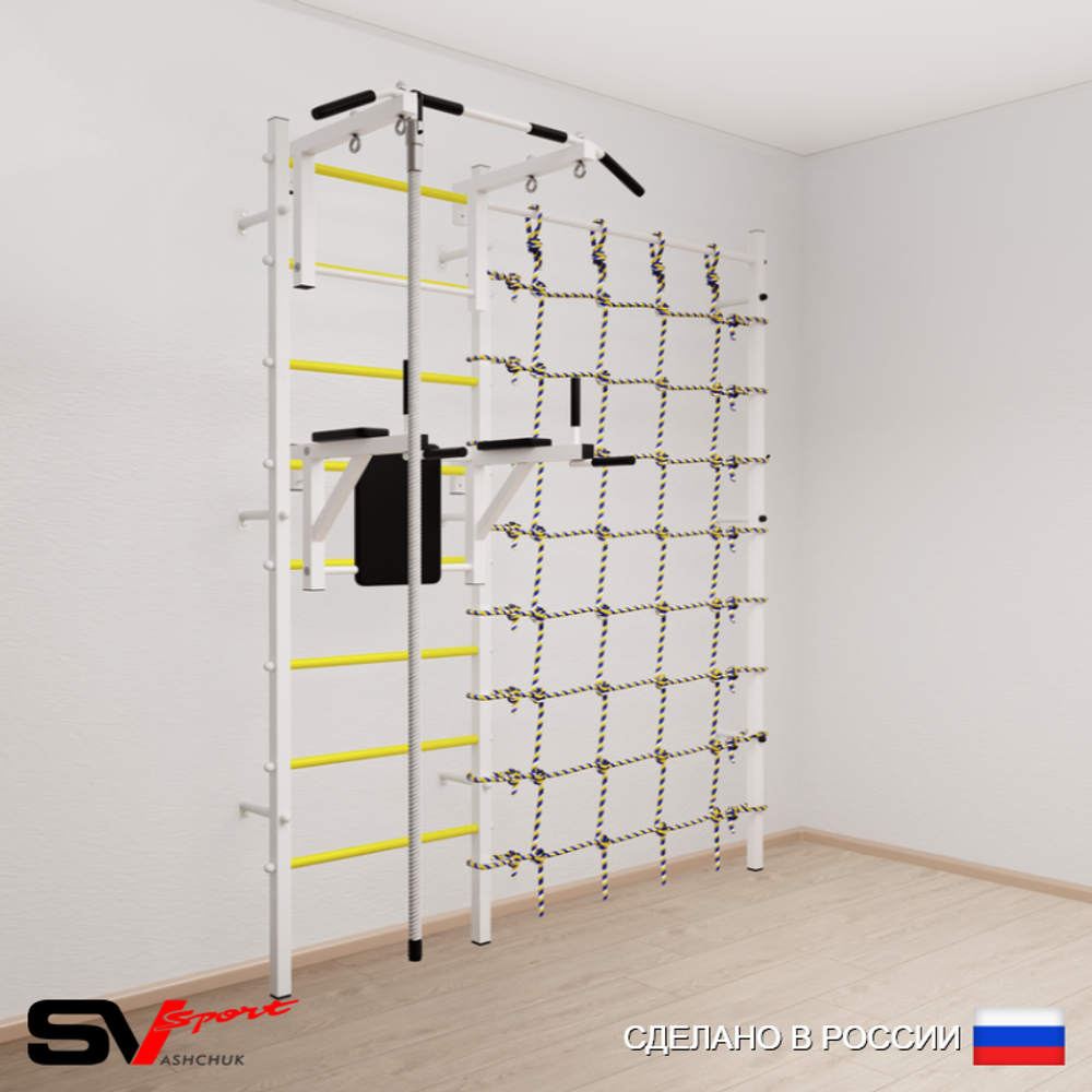 Шведская стенка Sv Sport усиленная 6700 (Турник стандарт/Брусья/Канат/Канатный лаз)