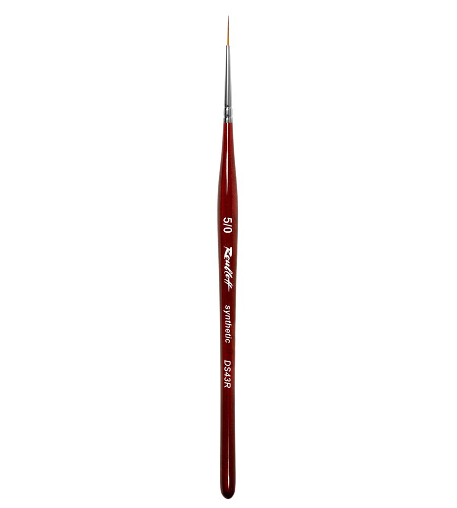 Кисть Roubloff DS43R №10/0 страйпер/синтетика имитация колонка/ручка фигурная бордовая