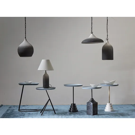 Столик кофейный Sustainable, Ø37,7 см, серый/черный