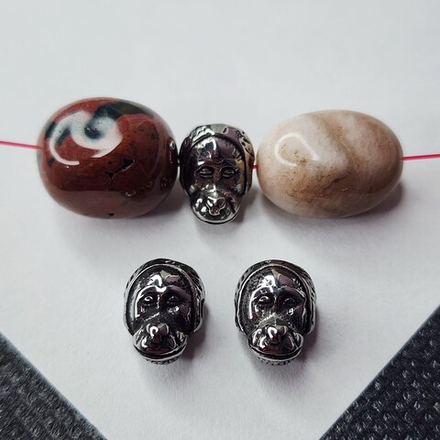 Бусина обезьянка, сталь, мужские бусины, р-р 10×8мм, штучно