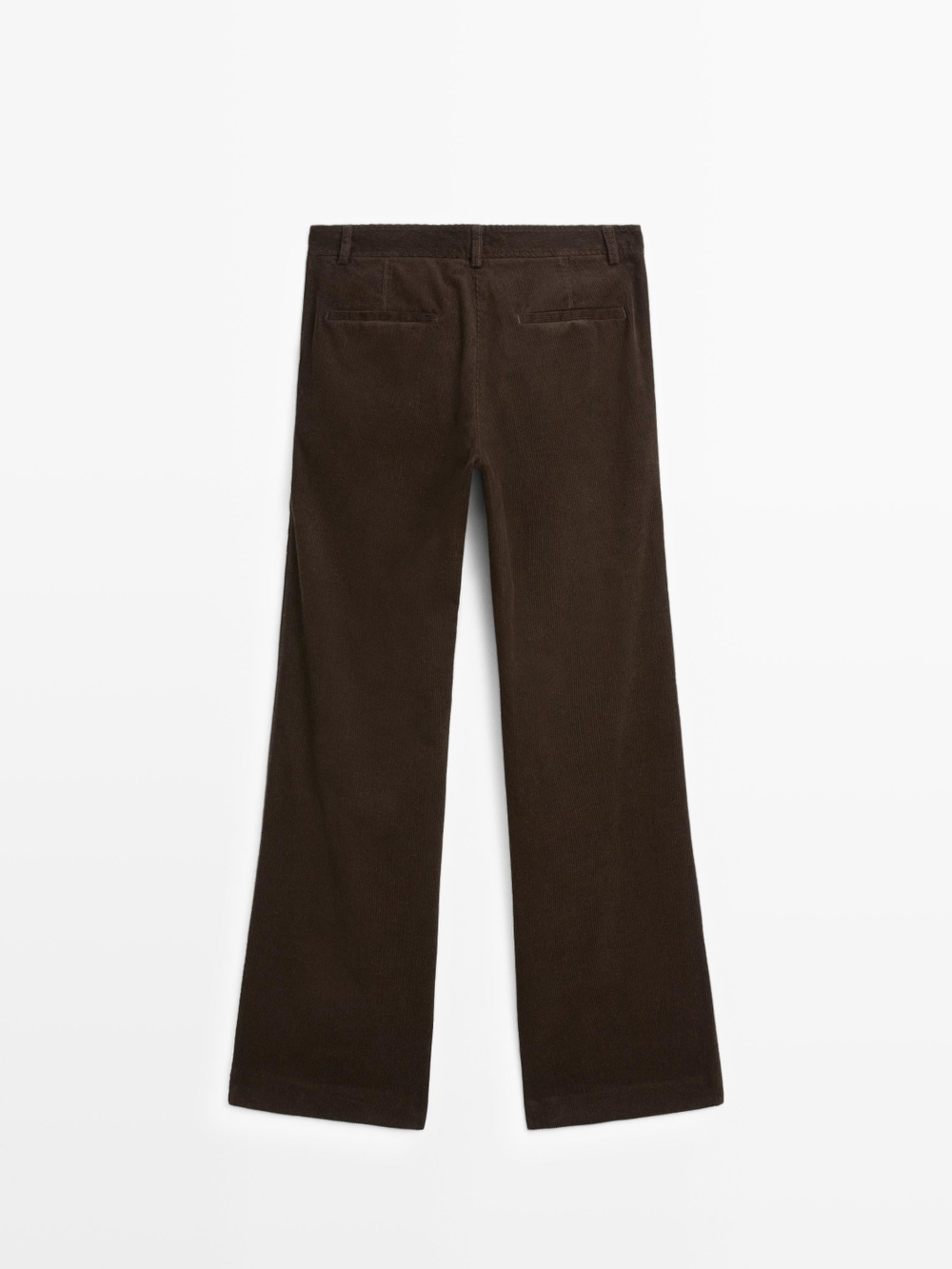 Massimo Dutti Расклешенные вельветовые брюки, шоколадный