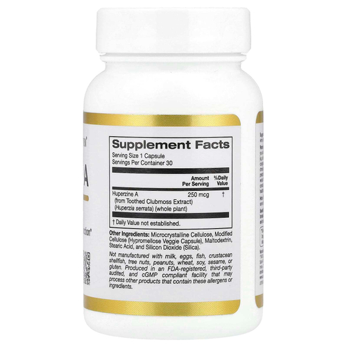 California Gold Nutrition, гуперзин А, 250 мкг, 30 растительных капсул