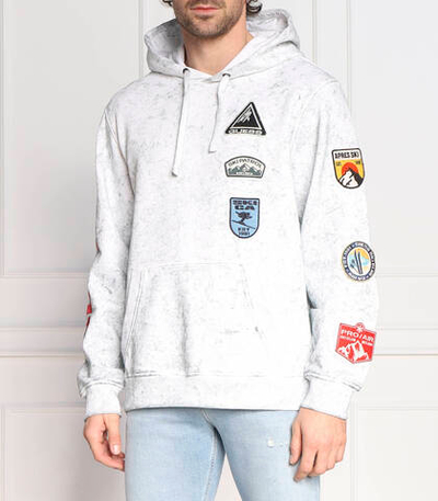 Худи heavy finch washd patches GUESS - белый(M3RQ03 KA1B0)