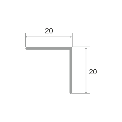 Алюминиевый угол без отверстий ПН-21х21 2700 мм