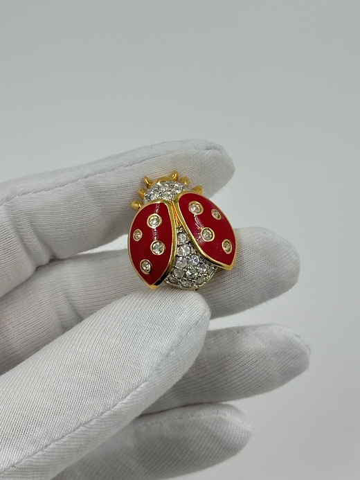 Брошь Божья коровка Swarovski