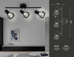 TR8622/3 BK/CH черный/хром E27*3 max 40W 460*91*175