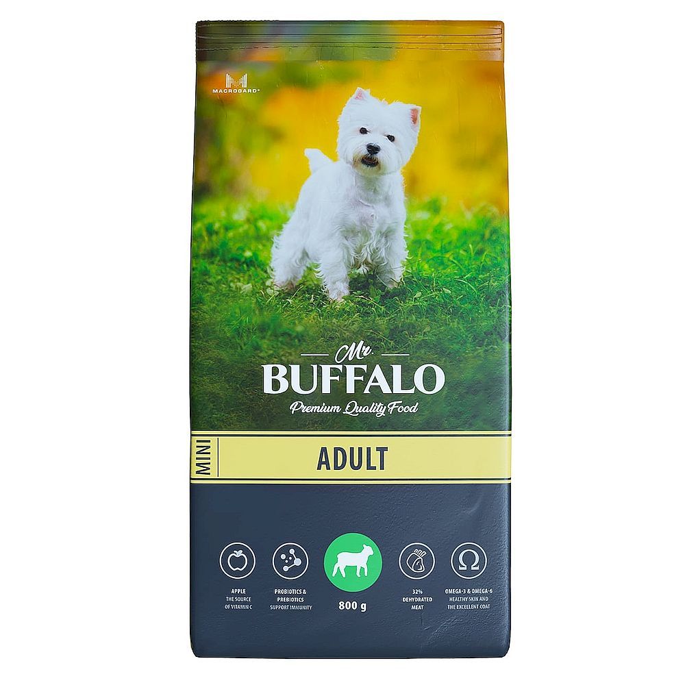 Сухой корм Mr.Buffalo ADULT MINI для собак мелких пород с ягненком, пакет 800 г