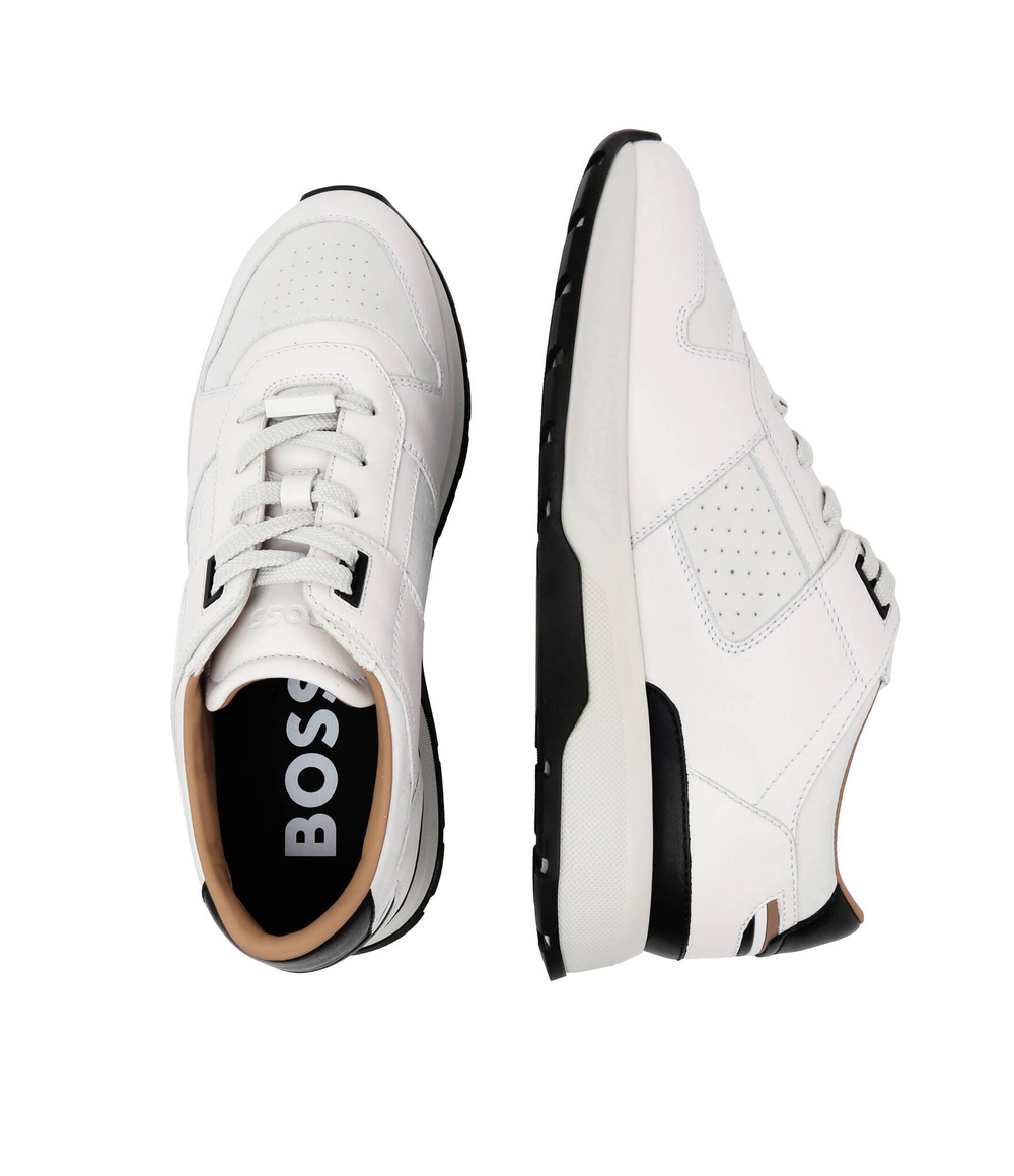 Кожаные кроссовки zac runn ltcol BOSS BLACK - белый(50495500)