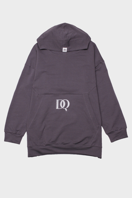 "DQ" smoky gray hoodie