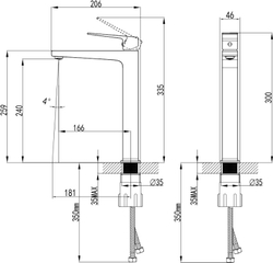 Смеситель для раковины STWORKI Нюборг S37020BK матовый черный