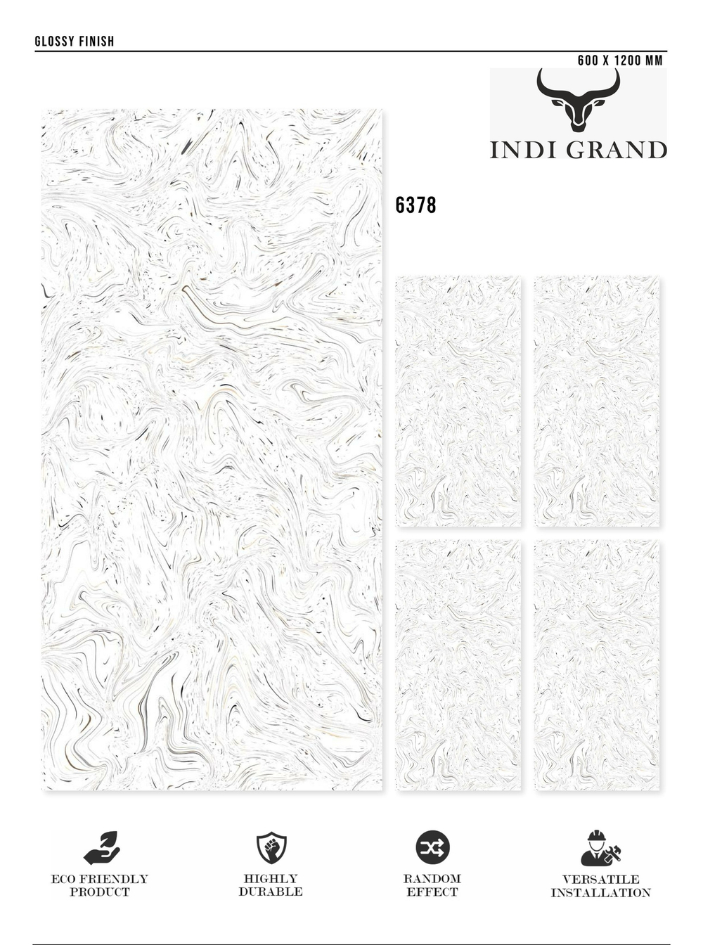 Керамогранит glossy №4 , 60х120, 6378