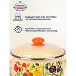 Кастрюля эмал сталь, 4 л, с крыш, крышка сталь, сферич, Сиб товары, Перцы, 1MC201P, индукц