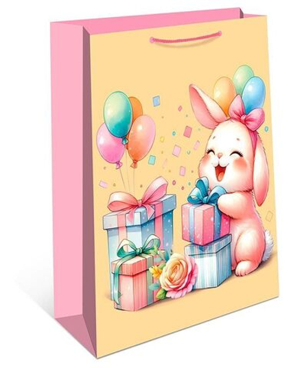 Пакет подар. бумажн. 33*42*10 см, 130гр/м2 Зайчик