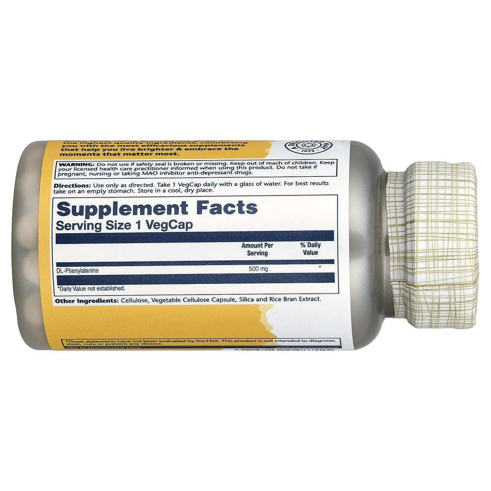 Solaray, DLPA, 500 мг, 60 растительных капсул