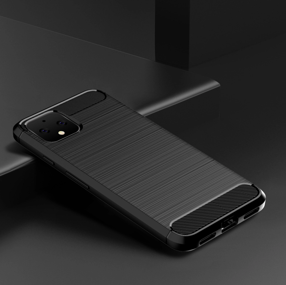 Чехол на Google Pixel 4 цвет Black (черный), серия Carbon от Caseport