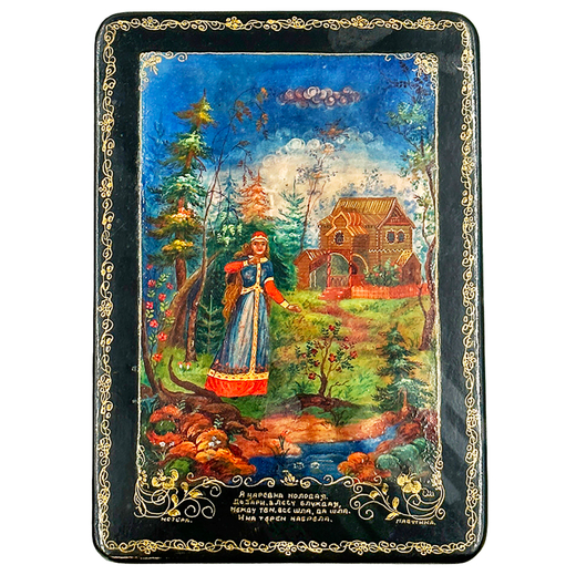 Лаковая шкатулка «Сказка о мертвой царевне и о семи богатырях». Лабутина. Мстёра. СССР, 50-60-е