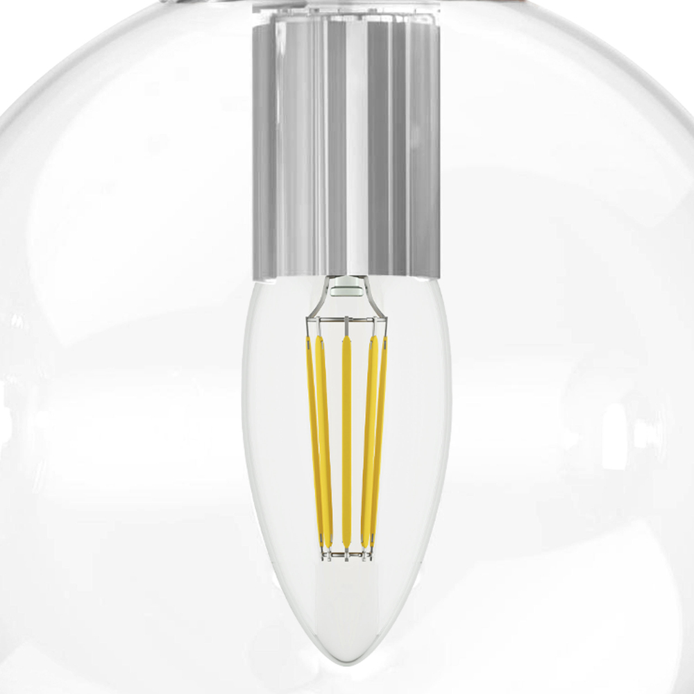 801004 Люстра SFERETTA E27 1х6W (led) E27 ХРОМ/ПРОЗРАЧНЫЙ