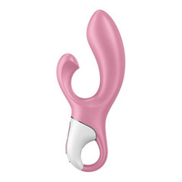 Розовый вибратор-кролик 20,4см с функцией расширения Satisfyer Air Pump Bunny 2