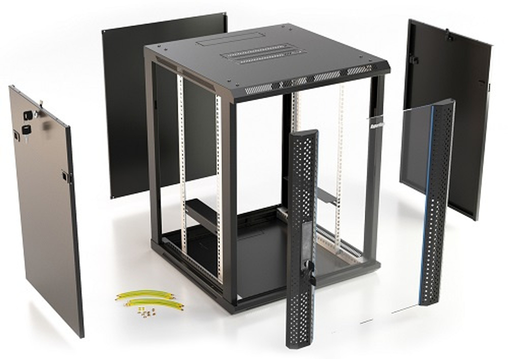 Шкаф настенный 19", 6U Hyperline TWB-0666-GP-RAL9004