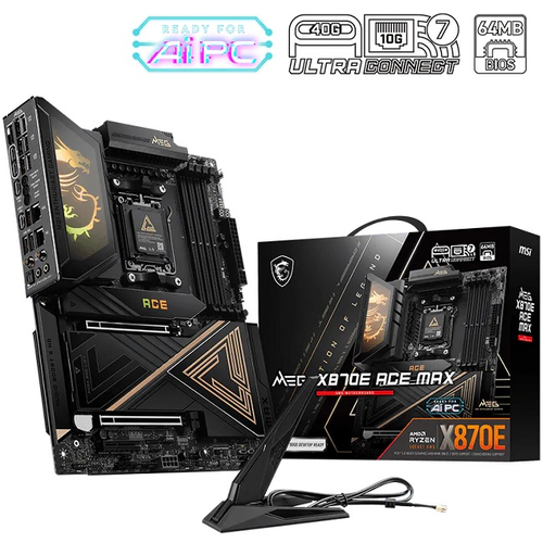 Материнская плата MSI MEG X870E ACE MAX (AM5/AMD X870E/4xDDR5/2xPCI-Ex16/5xM.2/SB/Wi-Fi/BT/GLAN/HDMI/2xUSB4 Type-C/ATX)