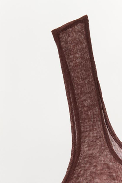 ZARA ТОП ИЗ 100% ШЕРСТИ, КОРИЧНЕВЫЙ