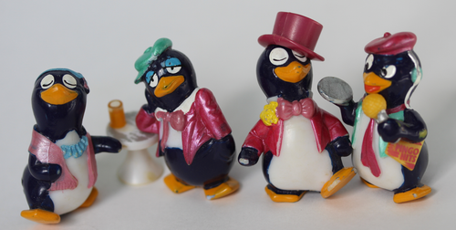 Пингвины барные, Pingo Party, Киндер-Сюрприз, Kinder,  1994 год 4 штуки