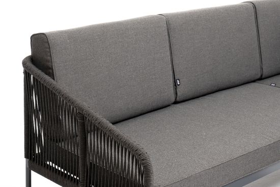 "Канны" модульная угловая лаунж-зона из роупа (веревки), цвет темно-серый