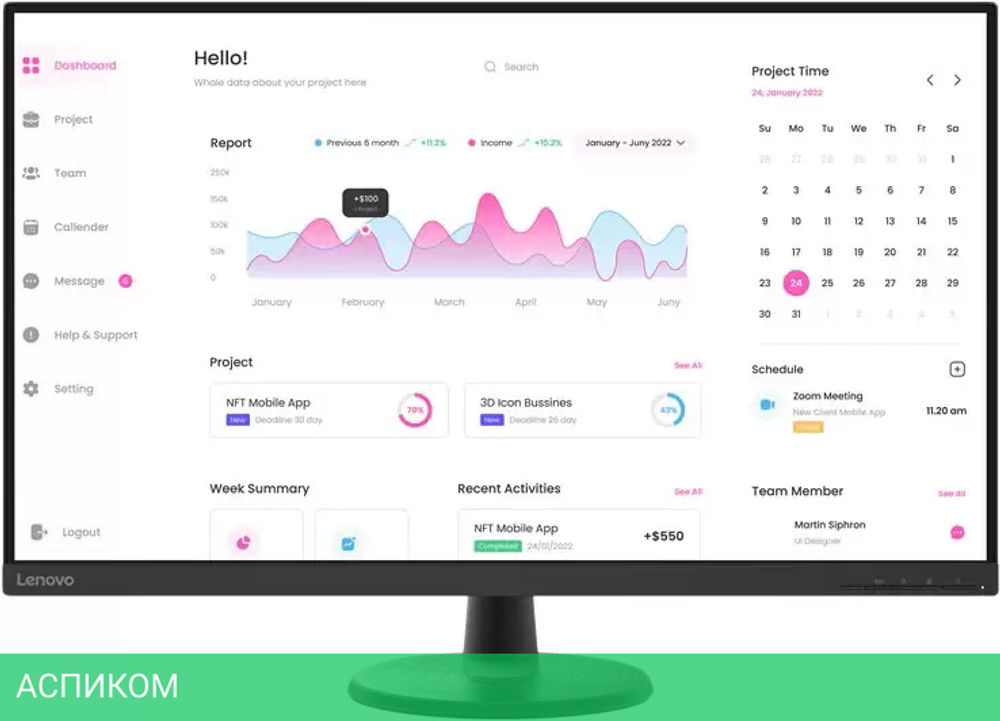 Монитор Lenovo D32-40 66FCGAC2EU