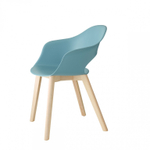 Кресло пластиковое Scab Design Natural Lady B, отбеленный бук, голубой
