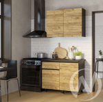 Кухня Лофт 1.0 м (крафт/венге/черный янтарь)